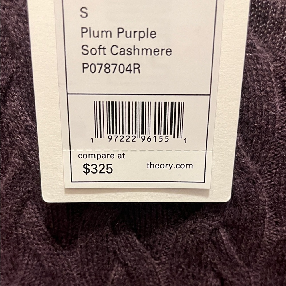 NWT Theory cashmere Cable Knit Short Sleeve sweater - plum purple - size S - Picture 7 of 11